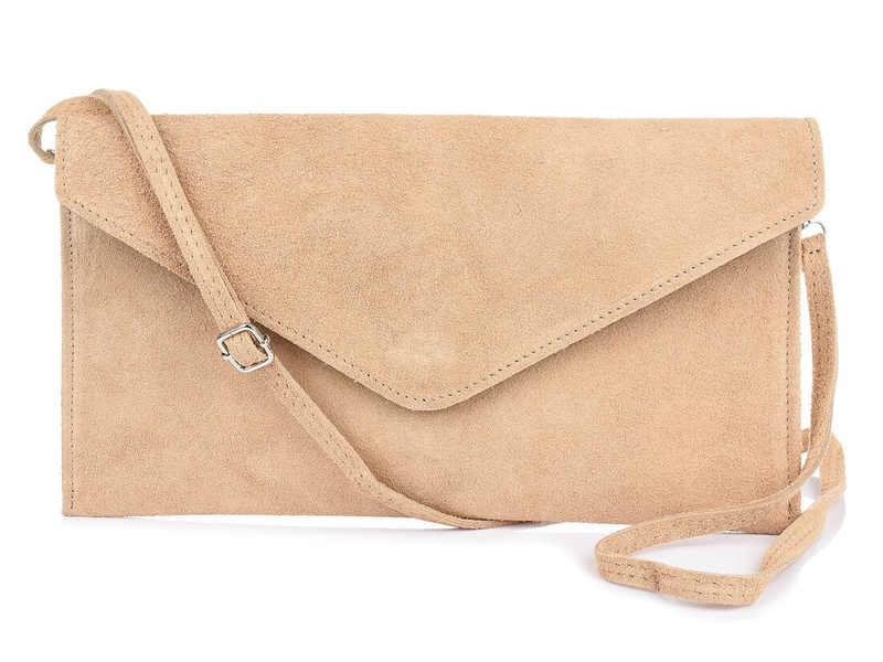 Pistachio Italian Leather Suede Evening Clutch Bag N12