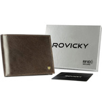 Extended men's leather wallet with RFID Rovicky