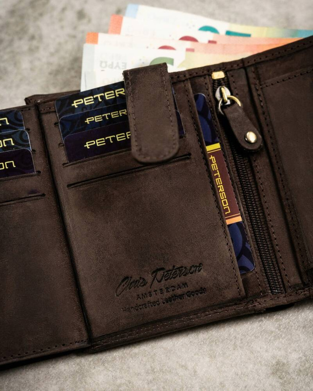 Leather wallet & key ring set PETERSON PTN SET-M-1542