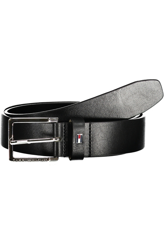 TOMMY HILFIGER MEN&#39;S BLACK LEATHER BELT