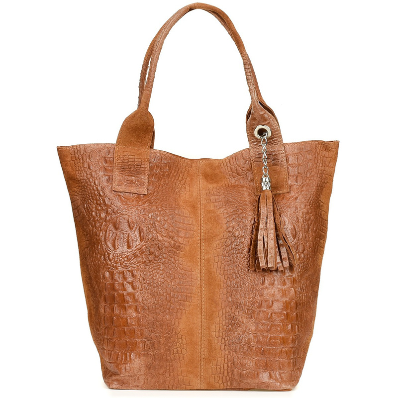 Bag Leather Bag A4 crocodile with Sachet camel L94