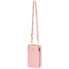 Women's purse for phone mini listono wallet shoulder bigel light pink eco leather POR-T-17