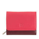 DUDU Womens RFID wallet leather small purse in Nappa calfskin colored