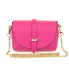 PINK SMALL ITALIAN LEATHER WOMEN'S EVENING COCKTAIL HANDBAG ON CHAIN P45