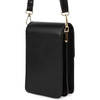 Black small women's handbag for a mini postman phone report