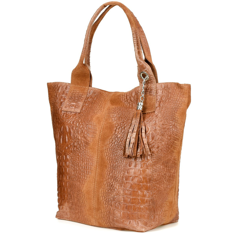 Bag Leather Bag A4 crocodile with Sachet camel L94