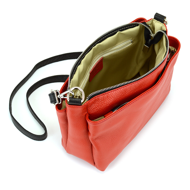 A sleek and roomy leather shoulder bag