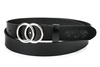 Beltimore leather women's black nickel-free belt 3 cm U69 : Colors - black, Strap size - r.80-95 cm