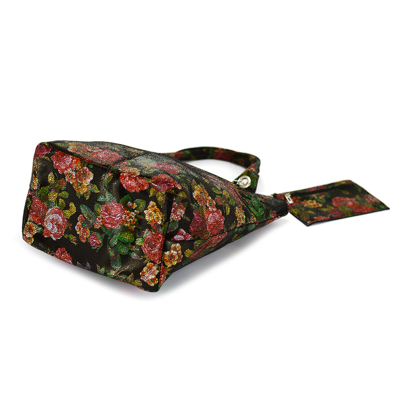 Shopperbag Torebka skórzana vp172c kwiaty