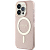 Guess GUHMP14XHCMCGP iPhone 14 Pro Max 6.7" różowy/pink hardcase Glitter Gold MagSafe