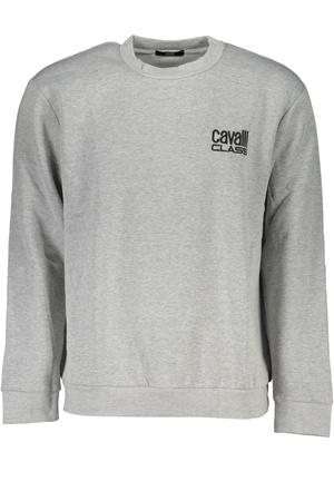 CAVALLI CLASS MEN&#39;S GRAY ZIPLESS SWEATSHIRT