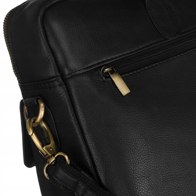 Leather laptop bag PETERSON PTN LAP-15602-NDM