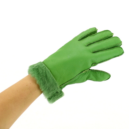 Five-finger leather insulated gloves