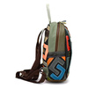 Patterned women's leather backpack with a mosaic pattern