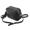 Small leather women's messenger bag with key ring