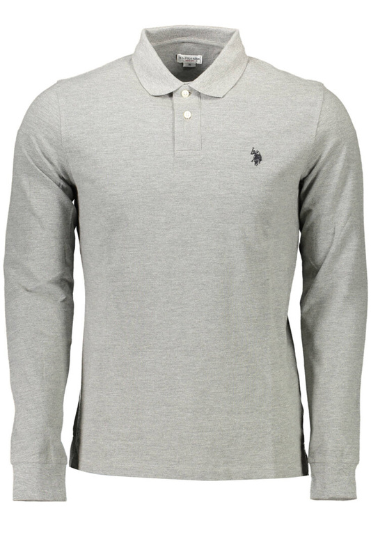 US POLO SHIRT LONG SLEEVE MEN&#39;S GRAY