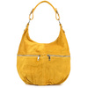 Vera Pelle suede leather handbag large A4 mustard K51