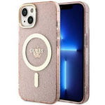 Guess GUHMP14SHCMCGP iPhone 14 6.1" różowy/pink hardcase Glitter Gold MagSafe