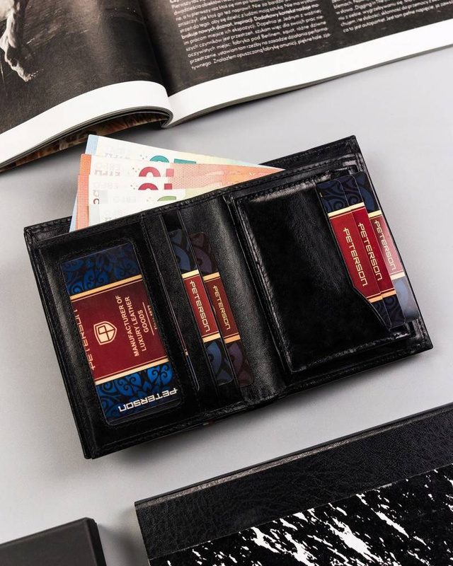 Leather wallet RFID PETERSON PTN 22310-VT-A