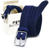 BELTIMORE women's leather belt navy blue box A90 : Colors - navy blue, Strap size - r.95-110 cm