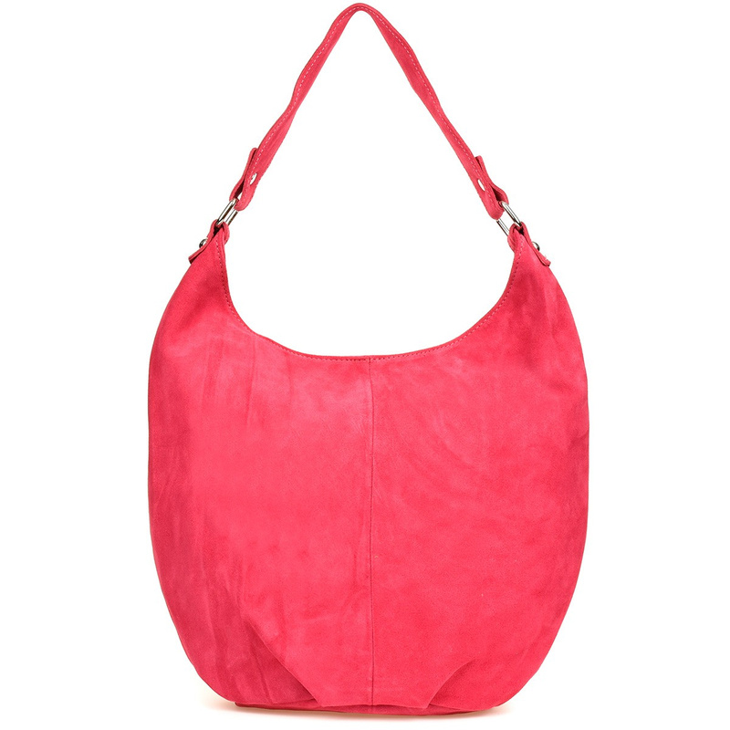 Fuchsia suede women's A4 leather handbag bag K50