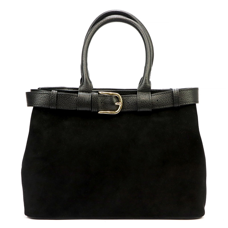 Women's leather briefcase with an attachable strap Luka