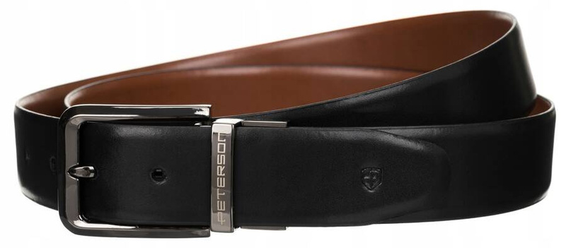 Leather belt PETERSON PTN RB35-95-MET