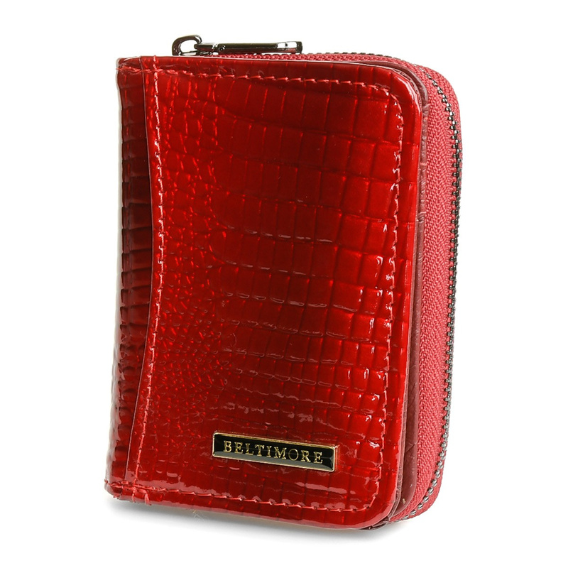 Red small women's patent leather wallet Beltimore A05