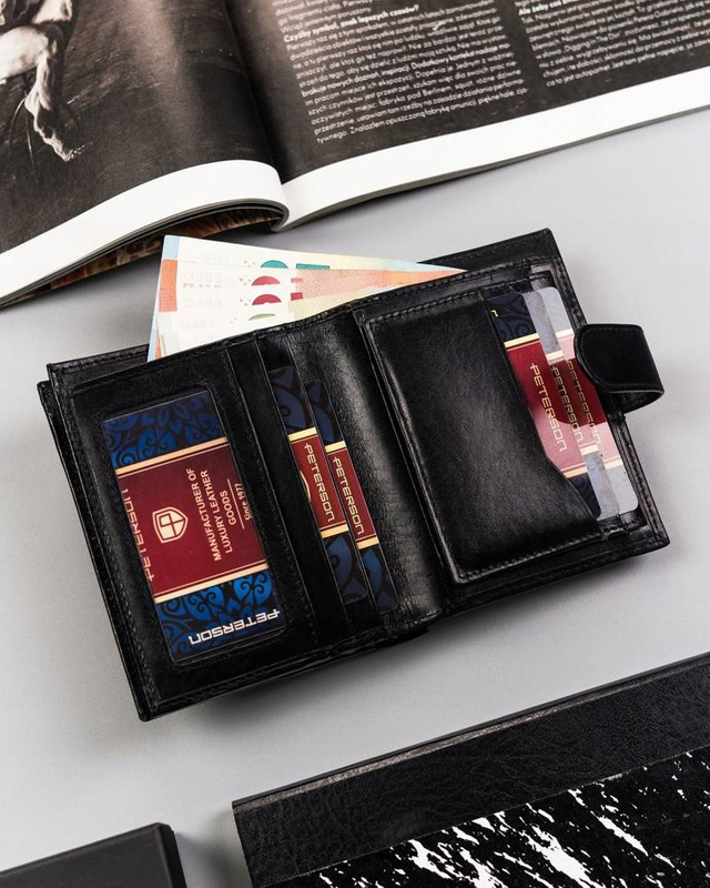 Leather wallet RFID PETERSON PTN 22310L-VT-E