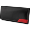 Women's leather wallet large retro horizontal RFiD black BELTIMORE 040