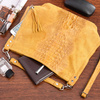 Mustard suede leather shopper bag W10