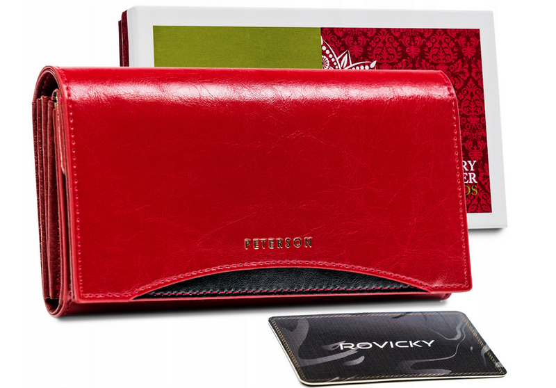 Women's genuine leather wallet Peterson PTN PL-411 MULTI