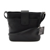 Women's leather messenger bag fastened over the shoulder