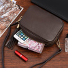 Small leather women's messenger bag with key ring