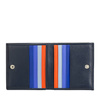 The DUDU Colorful collection is enriched by Flavio, small men's multicolour leather billfold RFID wallet with external coin purse and credit card holders