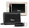 Leather wallet & keyring gift set PETERSN PTN SET-D-02-KCS