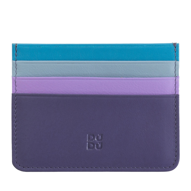 Credit card holder multicolor by DUDU made in soft calfskin Nappa leather with 6 pockets. Ultra slim design, only 4 mm, and unique lightness