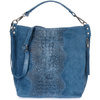 Shopper-Tasche aus Denim-Wildleder W10