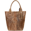 Bag Leather Bag A4 crocodile with Sachet taupe L94