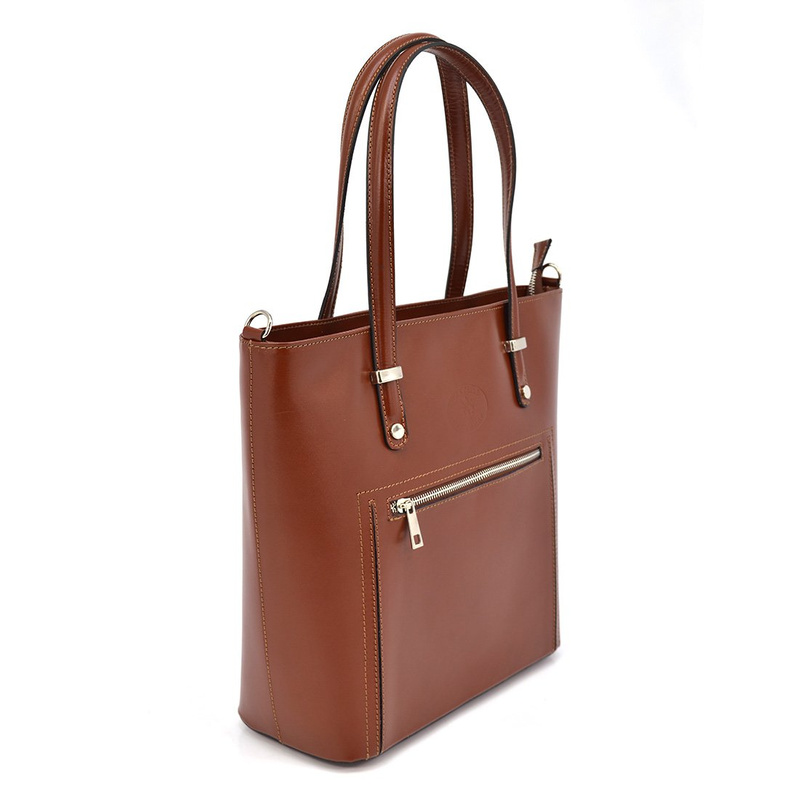 Classic leather shopper shoulder bag