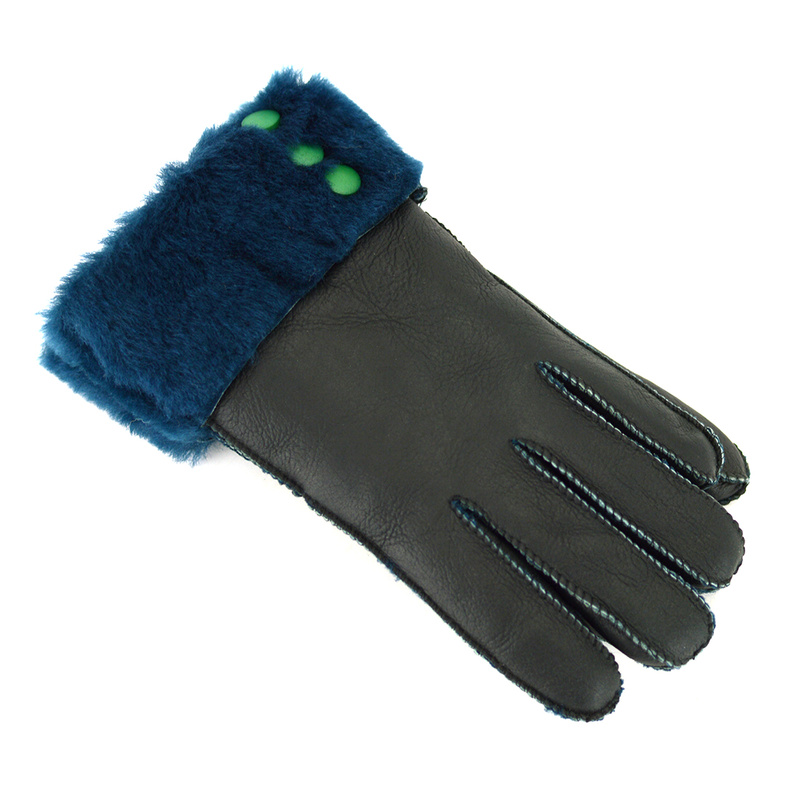 Five-finger leather insulated gloves