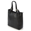 Large crocodile leather shopper shoulder bag