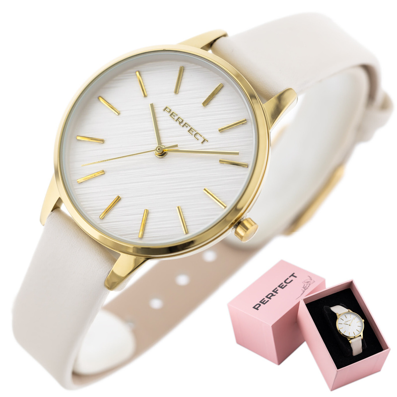 Women's watch with leather strap by PERFECT