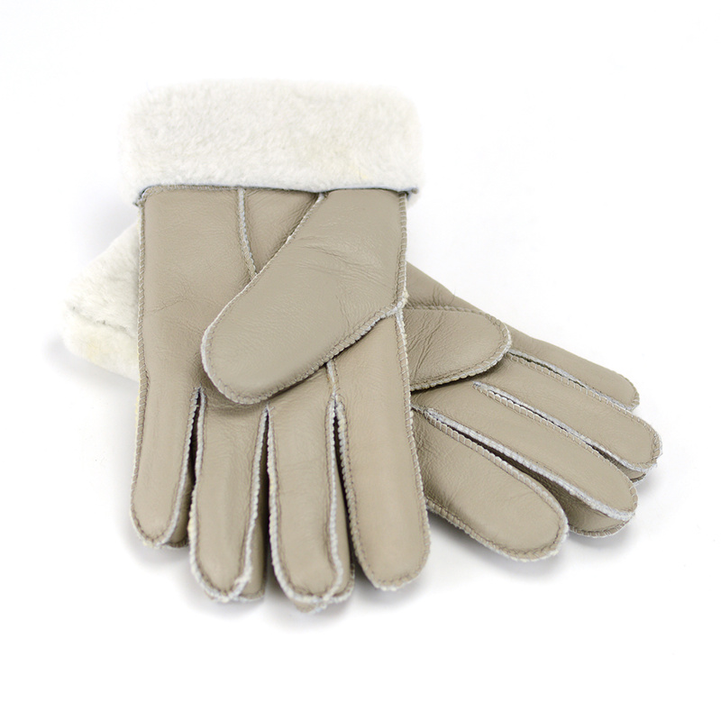 Five-finger leather insulated gloves