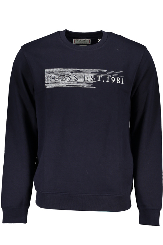 GUESS JEANS MEN&#39;S BLUE ZIPLESS SWEATSHIRT