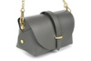 GREY small Italian leather women's chain evening handbag P45