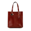 Women's large crocodile leather shoulder shopper bag