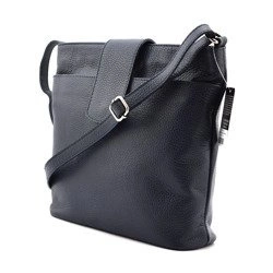 Women's leather messenger bag fastened over the shoulder