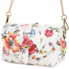 Italienische formale Lederhandtasche auf Kette Floral P45