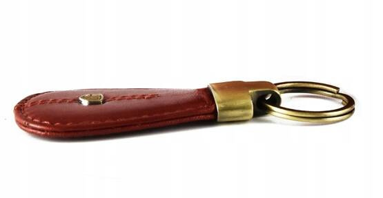 Leather key ring PETERSON PTN BR-02-RED